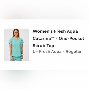 Figs Women's Aqua Catarina Scrub Top